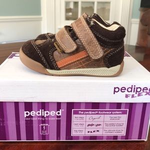 Pediped boys high top brown shoes, size 21